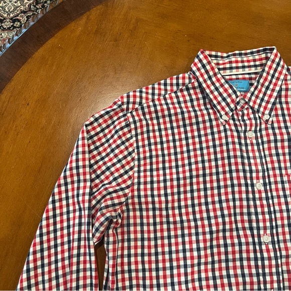 Castaway Nantucket Island Red/Navy Gingham Long-Sleeve Button-Up Shirt Medium - Picture 6 of 16